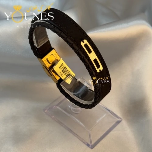 دستبند طلا چرم مردانه L152